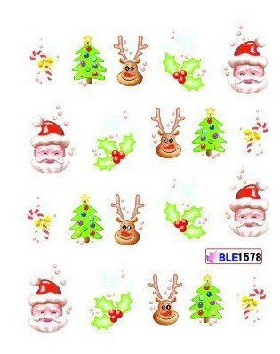 Наклейки для ногтей "Новогодние" BLE1578 фото