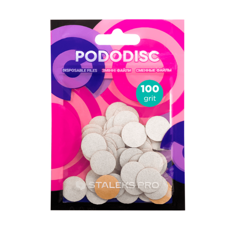Змінні файли білі для педикюрного диска 100 грит STALEKS PRO EXPERT PODODISC S 50 шт 688205 фото
