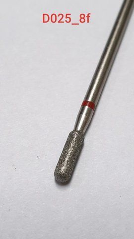 Фреза манікюрна алмазна циліндр закруглений D025_8f фото