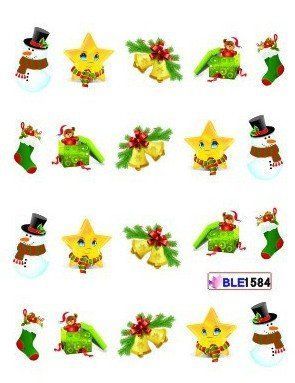 Наклейки для ногтей "Новогодние" BLE1584 фото