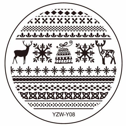 Пластина для стемпінгу "Новорічний манікюр" Y08 фото