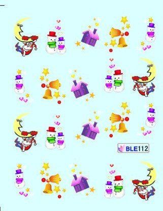 Наклейки для ногтей "Новогодние" BLE112 фото