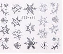 Наклейки для ногтей серебристые "Новогодние" STZ-Y13 фото