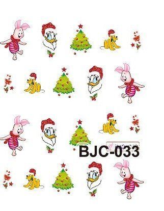 Водные наклейки для ногтей "Новогодние" BJC033 фото