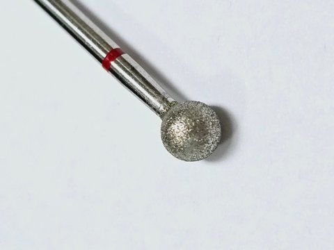 Насадка для фрезера алмазна куля, 5 мм червона D050f фото