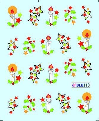 Наклейки для ногтей "Новогодние" BLE113 фото