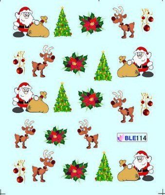 Наклейки для ногтей "Новогодние" BLE114 фото
