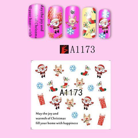 Наклейки для ногтей "Новогодние" A1173 фото