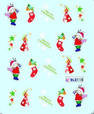 Наклейки для ногтей "Новогодние" BLE118 фото